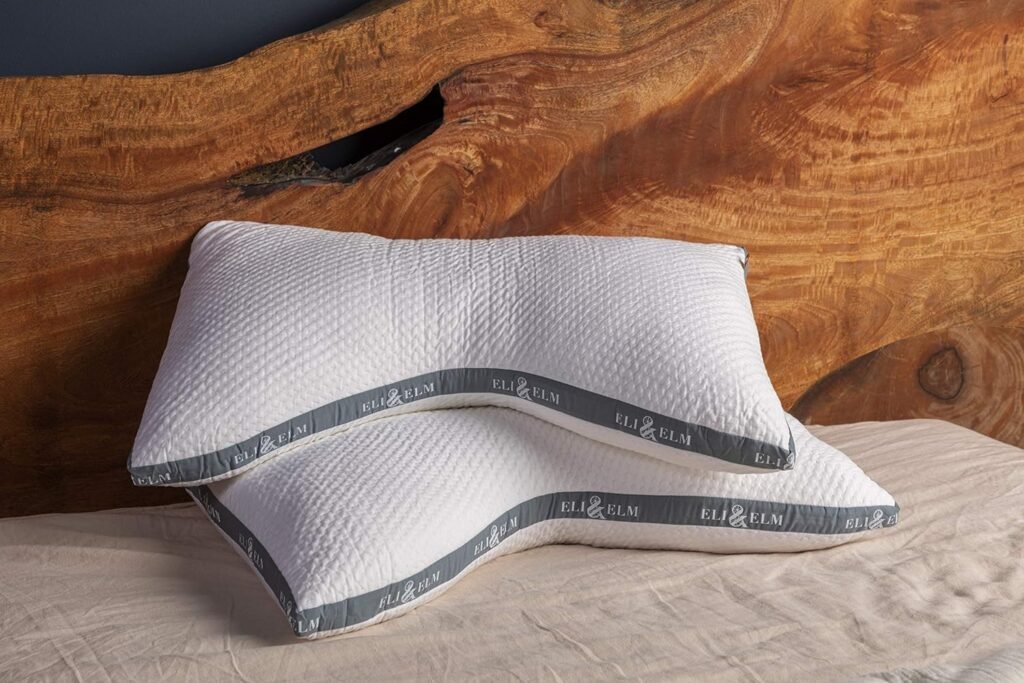 Eli  Elm | Ultimate Side Sleeper Pillow with Adjustable Filler to Get The Perfect Contour Curved Pillow for A Neck Pain Relief Sleep - Removable Latex and Polyester Filling- 17 X 29