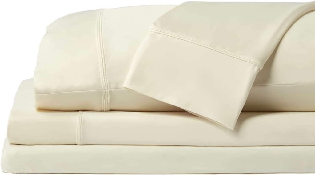 SHEEX - Original Performance Sheet Set with 2 Pillowcases, Ultra-Soft Fabric Cooling and Breathes Better Than Traditional Cotton - Ecru, Queen