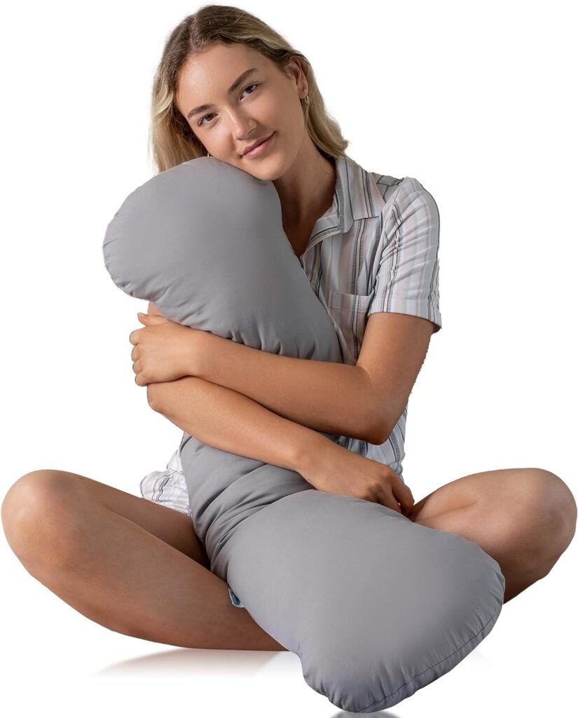 SleepCloud Weighted Body Pillow 6.5lbs - Weighted Pillow for Deeper Sleep and Anxiety Relief - Cooling Body Pillows for Adults - Full Body Pillow for Sleeping - Side Sleeper Body Pillow with Cover