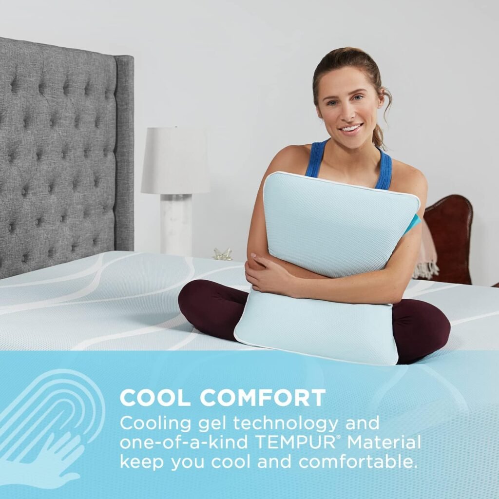 TEMPUR-ProForm + Cooling ProHi Pillow, Memory Foam, King, 5-Year Limited Warranty,Blue